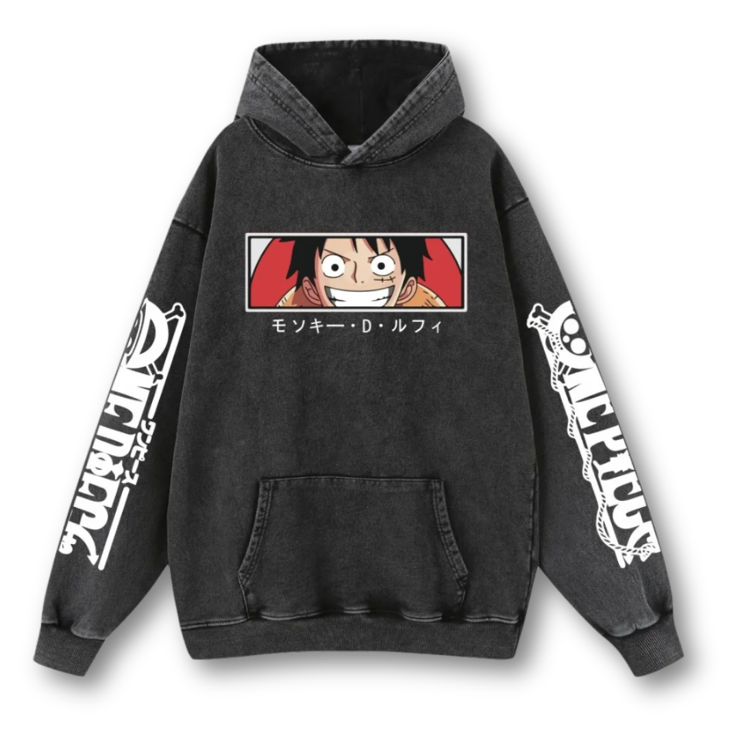 One Piece "Luffy" Washed Hoodie - Kakkoe.com