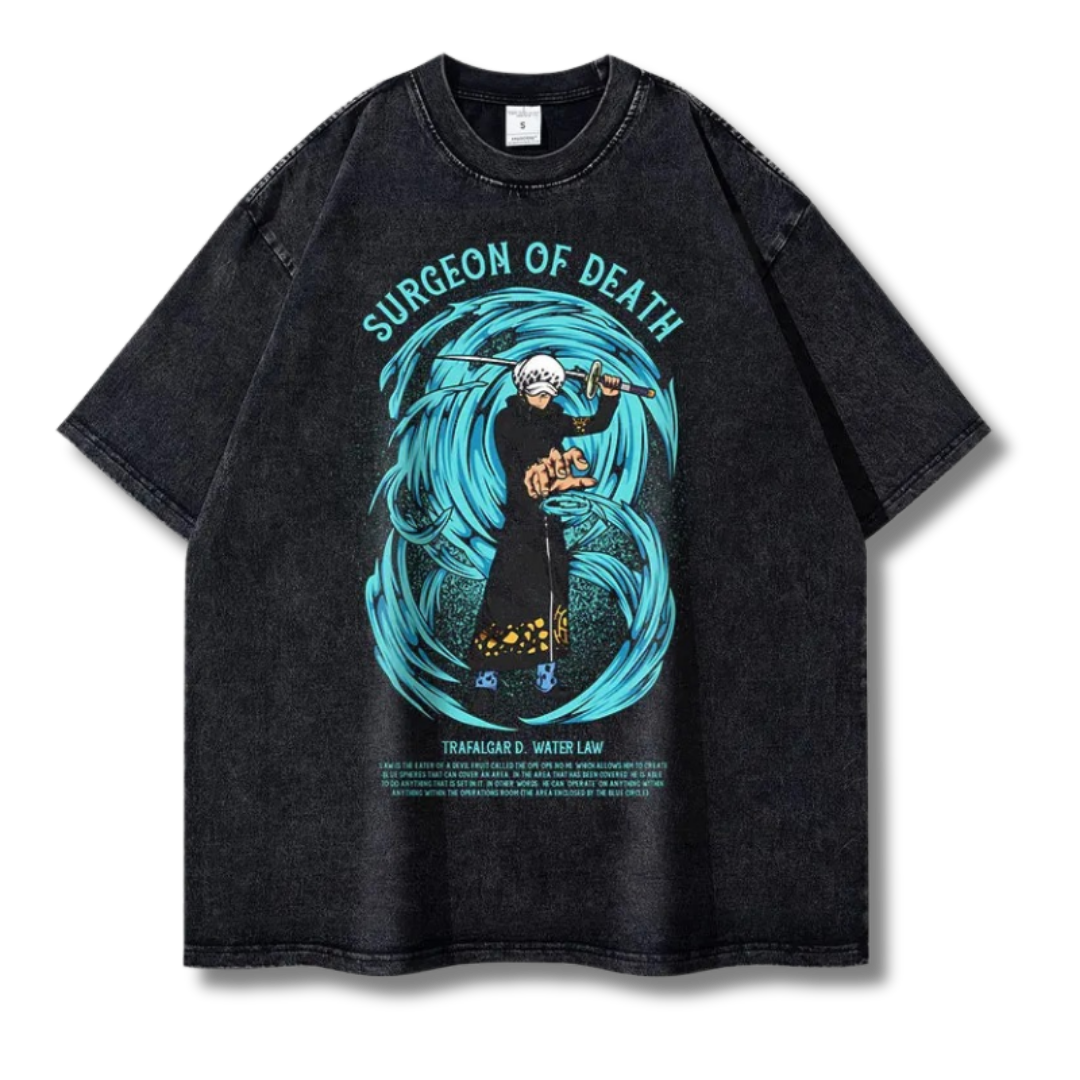 One Piece "Trafalgar D. Water Law" Washed Tee