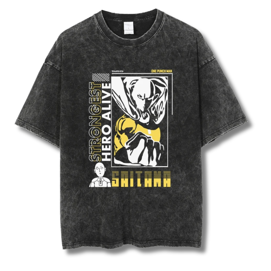 One Punch Man "Saitama" Washed Tee