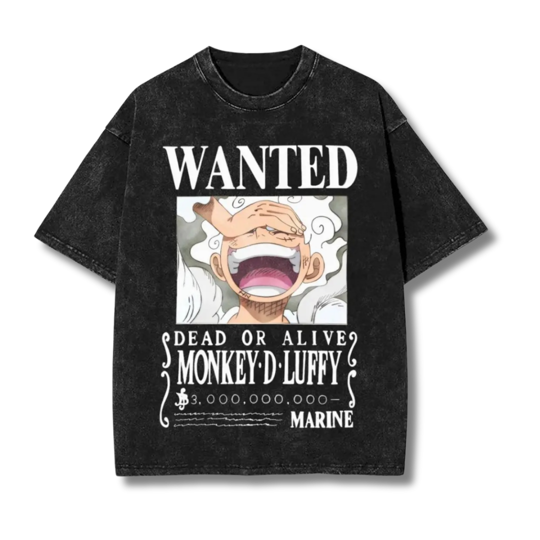 One Piece "Luffy Wanted I" Washed Tee