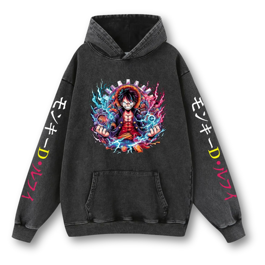 One Piece "Luffy III" Washed Hoodie - Kakkoe.com