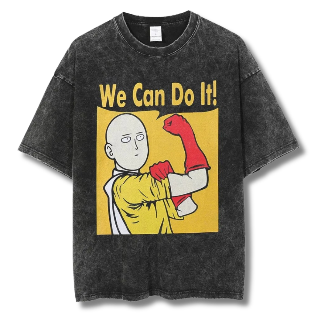 One Punch Man " We Can Do It" Washed Tee