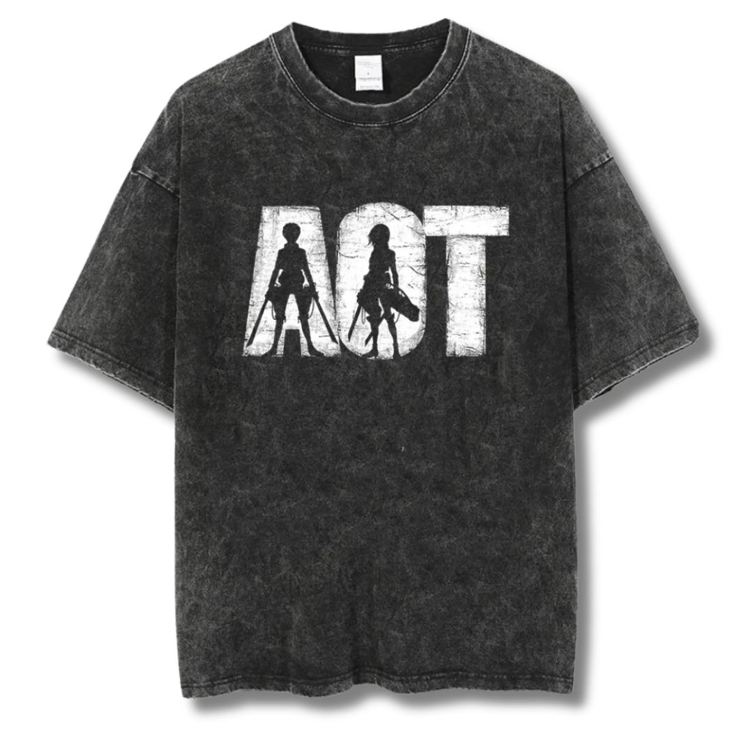 Attack On Titan "AOT" Washed Tee - Kakkoe.com - #tag1# - #tag2# - #tag3# - #tag4#
