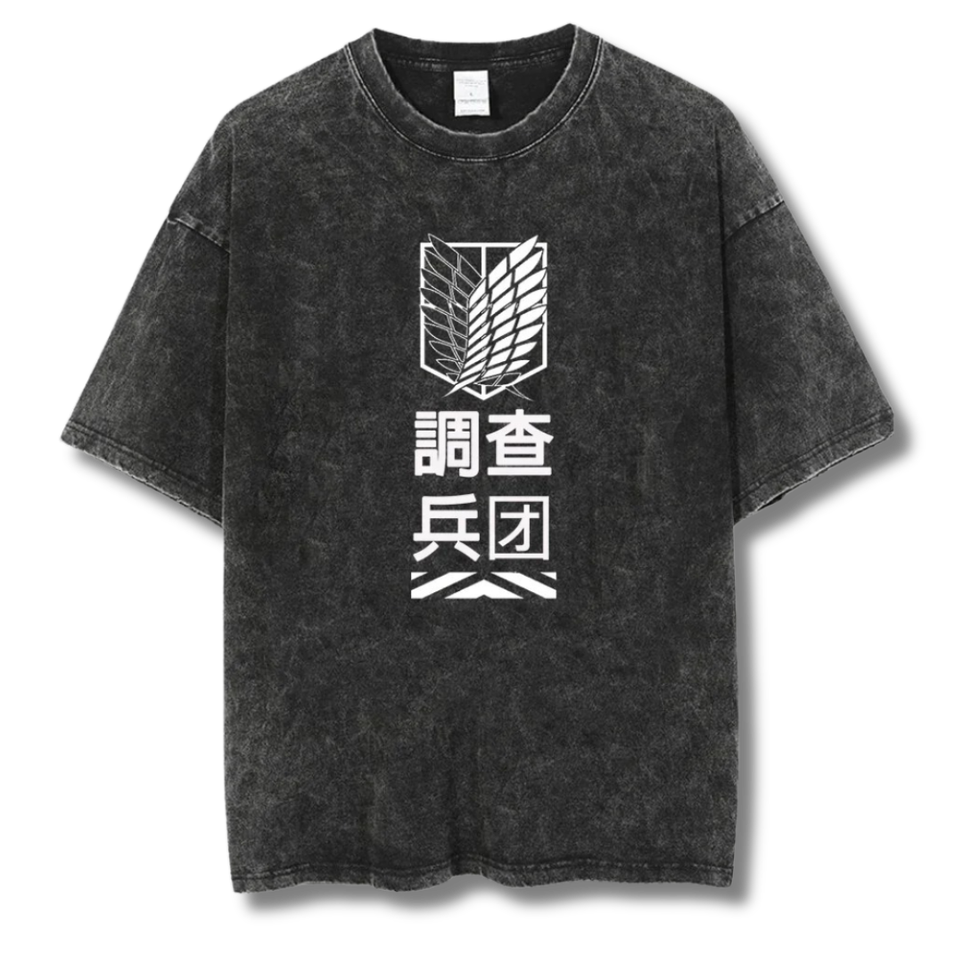 Attack On Titan "Blazon" Washed Tee - Kakkoe.com - #tag1# - #tag2# - #tag3# - #tag4#