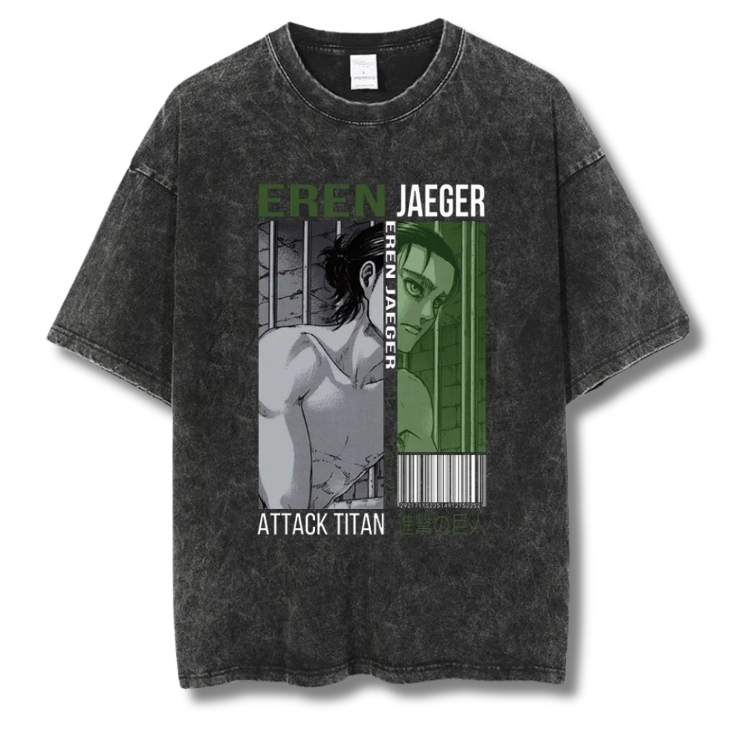 Attack On Titan "Eren Jaeger" Washed Tee - Kakkoe.com - #tag1# - #tag2# - #tag3# - #tag4#