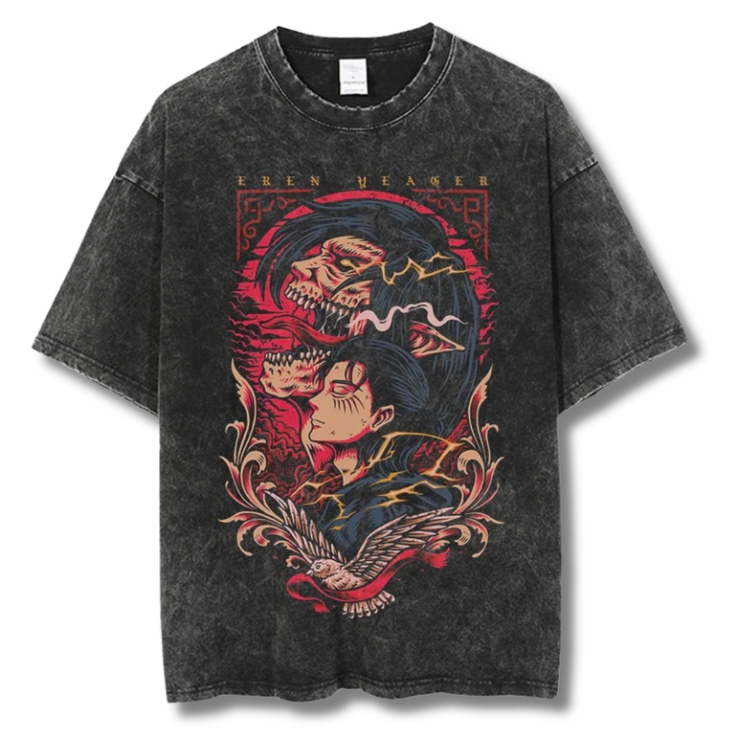 Attack On Titan "Eren's Titan III" Washed Tee - Kakkoe.com - #tag1# - #tag2# - #tag3# - #tag4#