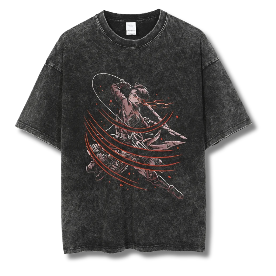 Attack On Titan "Levi I" Washed Tee - Kakkoe.com - #tag1# - #tag2# - #tag3# - #tag4#