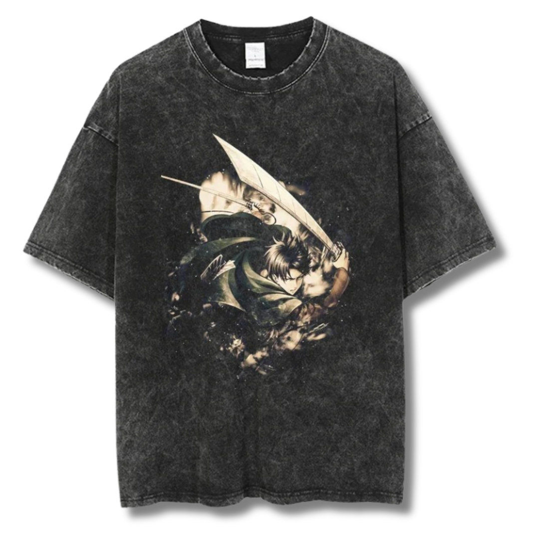 Attack On Titan "Levi" Washed Tee - Kakkoe.com - #tag1# - #tag2# - #tag3# - #tag4#