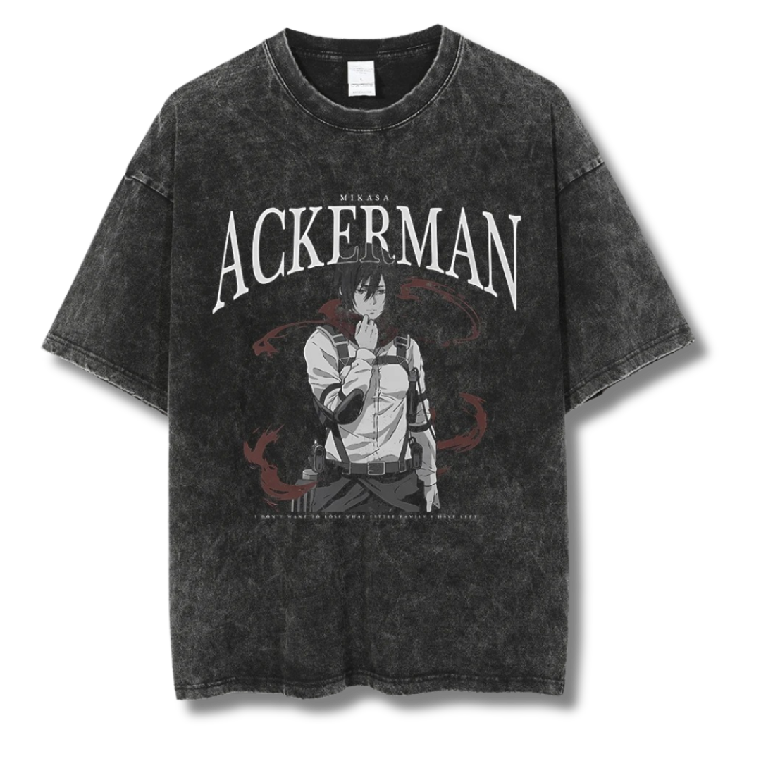 Attack On Titan "Mikasa Ackerman" Washed Tee - Kakkoe.com - #tag1# - #tag2# - #tag3# - #tag4#