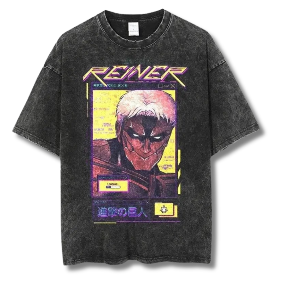Attack On Titan "Reiner" Washed Tee - Kakkoe.com - #tag1# - #tag2# - #tag3# - #tag4#