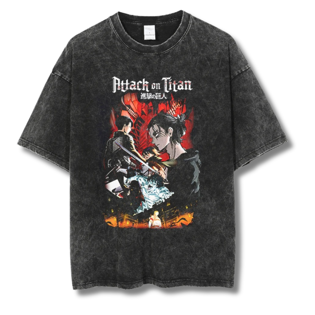 Attack On Titan "Squad" Washed Tee - Kakkoe.com - #tag1# - #tag2# - #tag3# - #tag4#