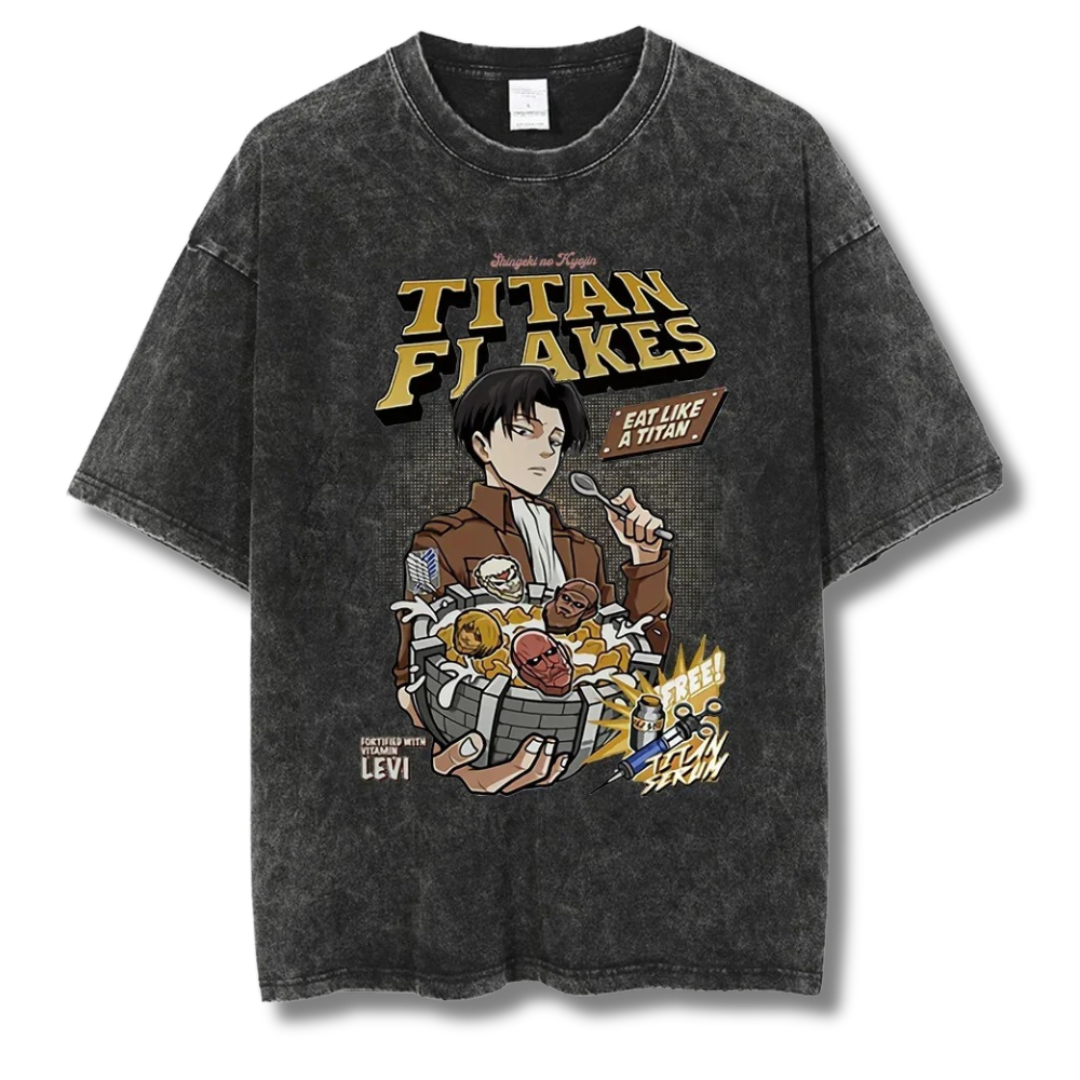 Attack On Titan "Titan Flakes" Washed Tee - Kakkoe.com - #tag1# - #tag2# - #tag3# - #tag4#