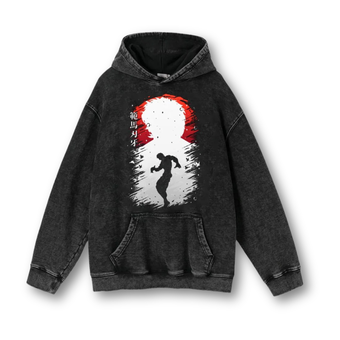 Baki "Abstract" Washed Hoodie - Kakkoe.com - #tag1# - #tag2# - #tag3# - #tag4#