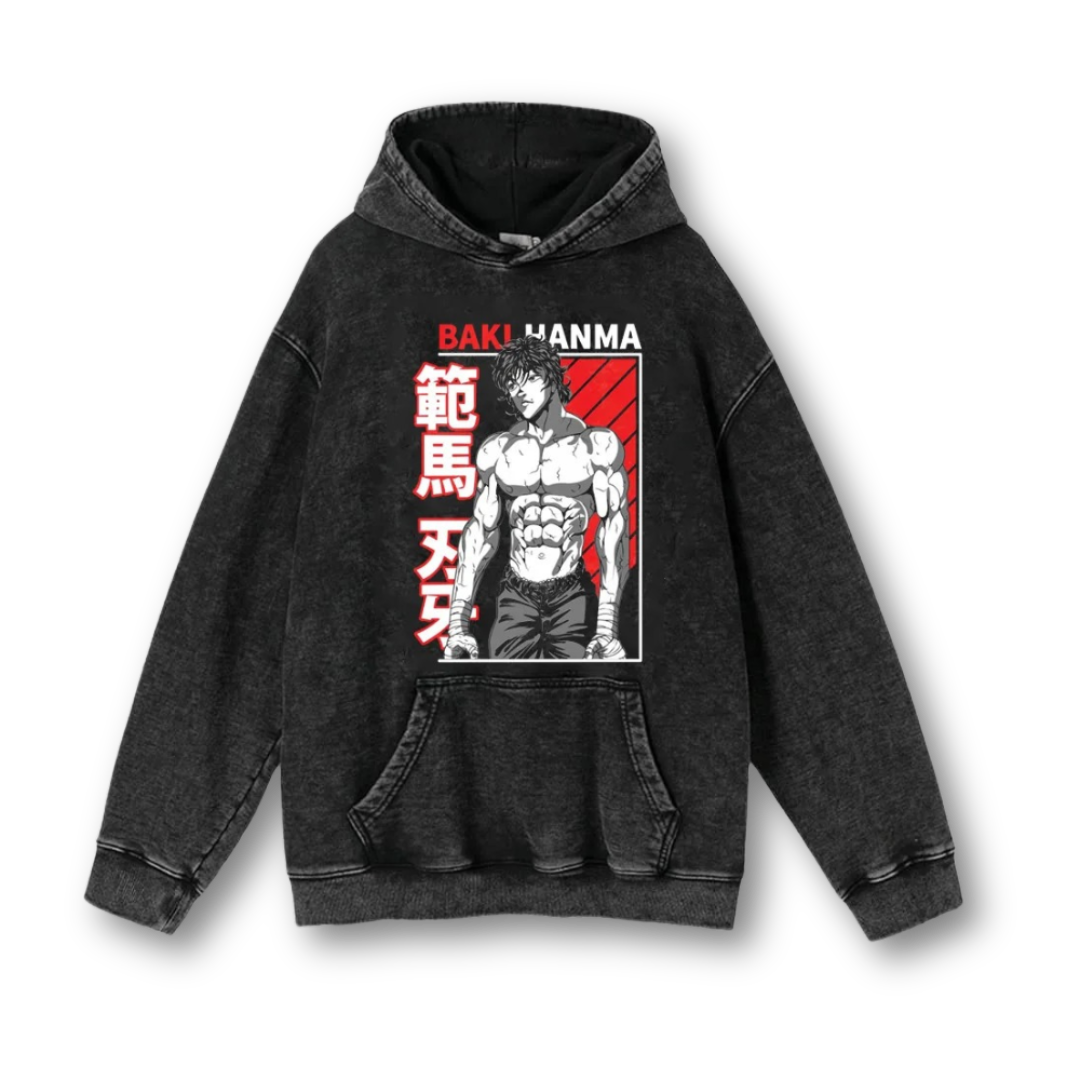 Baki "Hanma I" Washed Hoodie - Kakkoe.com - #tag1# - #tag2# - #tag3# - #tag4#