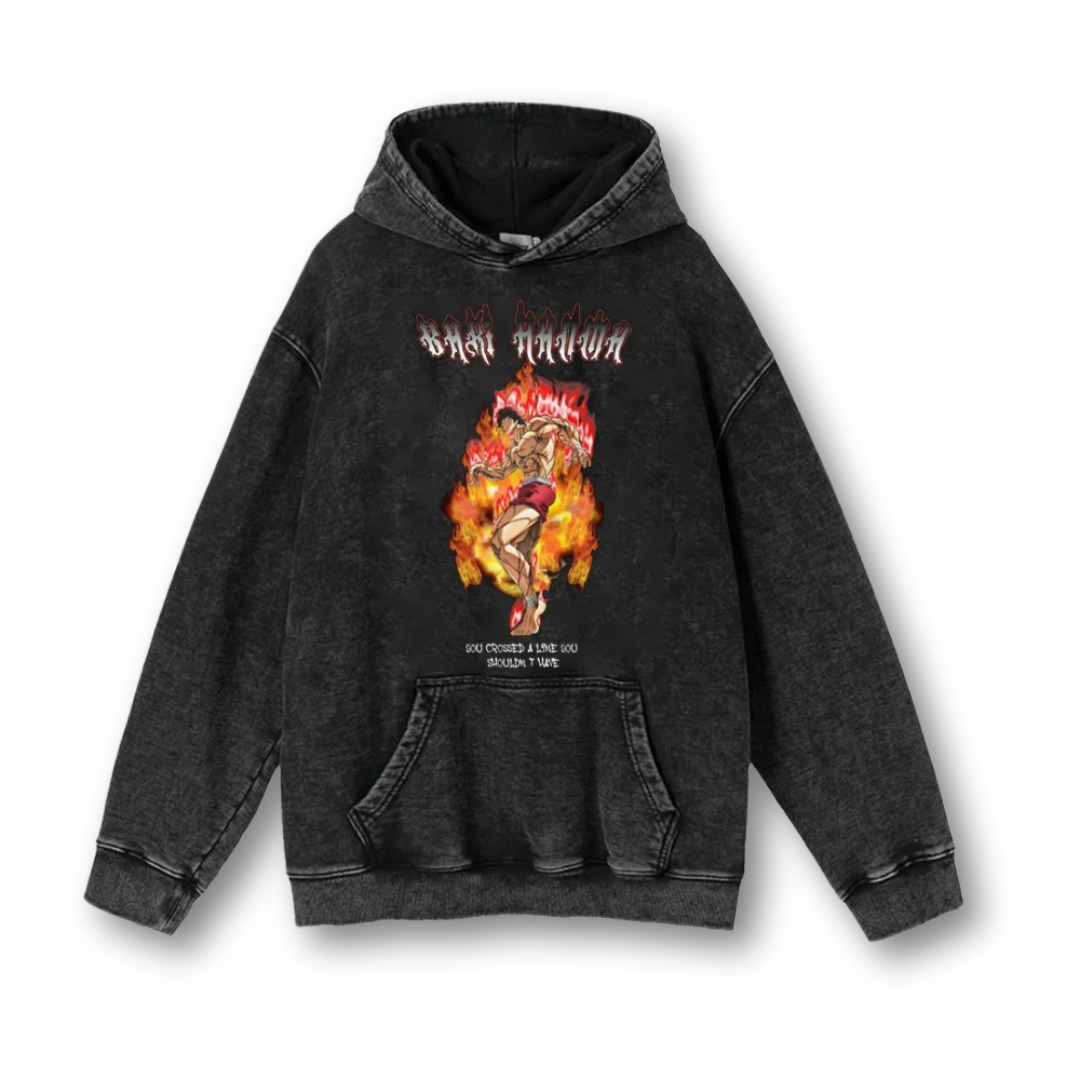 Baki "Hanma" Washed Hoodie - Kakkoe.com - #tag1# - #tag2# - #tag3# - #tag4#