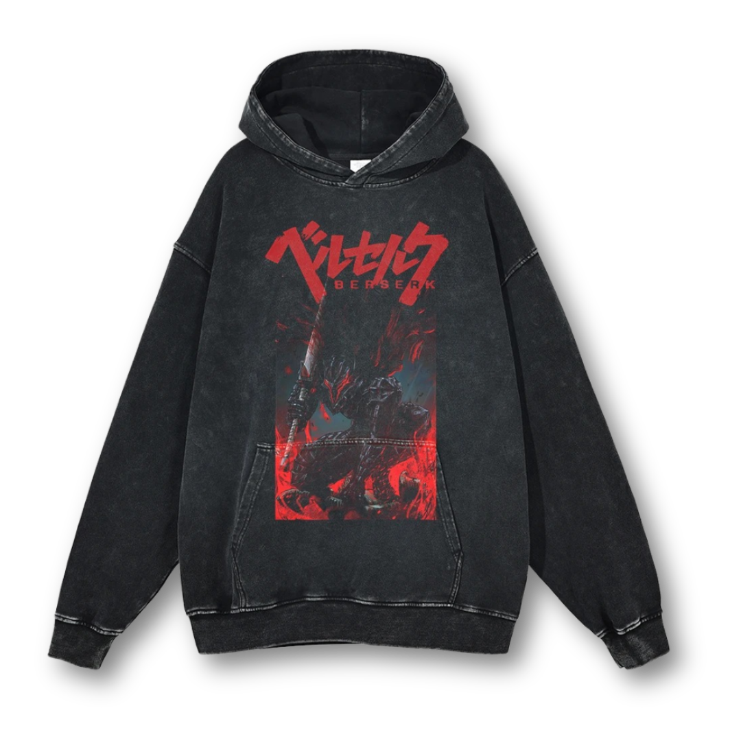 Berserk "Berserker Armor I" Washed Hoodie - Kakkoe.com - #tag1# - #tag2# - #tag3# - #tag4#