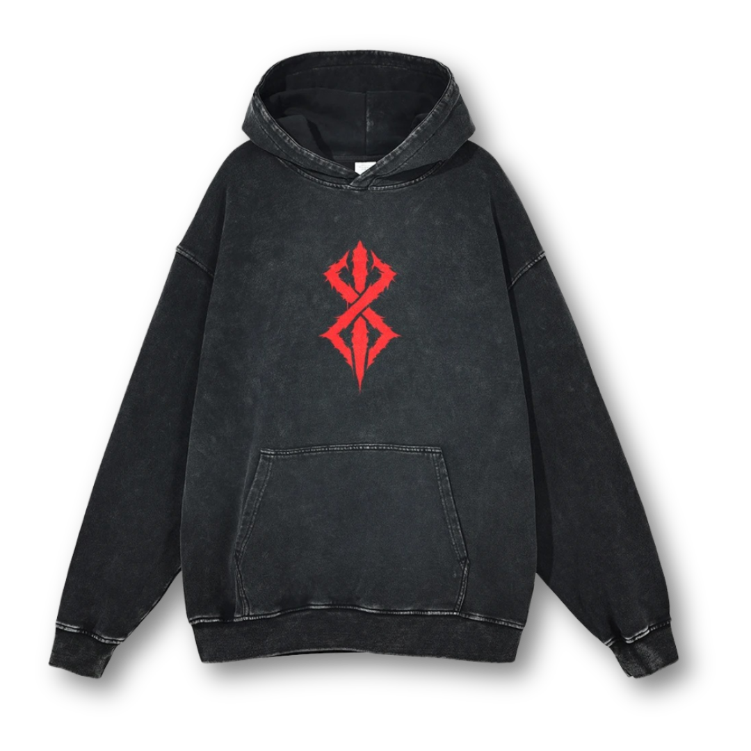 Berserk "Brand Of Sacrifice II" Washed Hoodie - Kakkoe.com - #tag1# - #tag2# - #tag3# - #tag4#