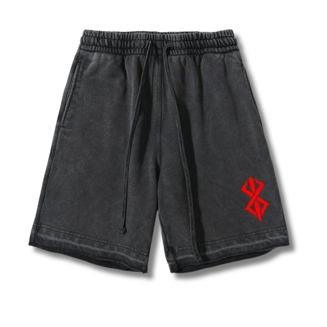 Berserk "Brand of Sacrifice III" Washed Shorts - Kakkoe.com - #tag1# - #tag2# - #tag3# - #tag4#
