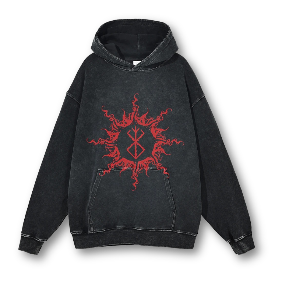 Berserk "Brand of Sacrifice VI" Washed Hoodie - Kakkoe.com - #tag1# - #tag2# - #tag3# - #tag4#