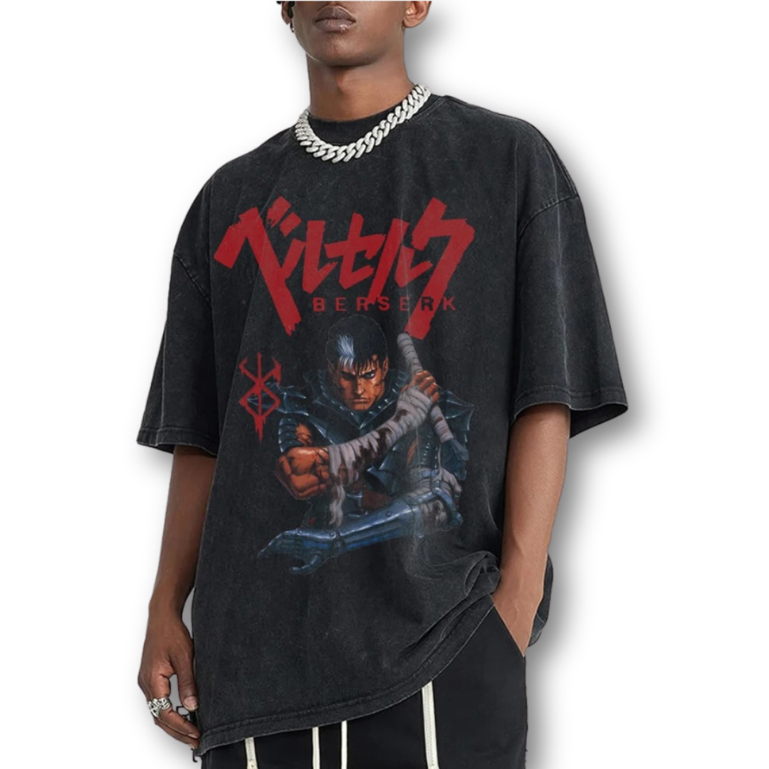 Berserk "Guts" Oversize Washed Tee - Kakkoe.com - #tag1# - #tag2# - #tag3# - #tag4#