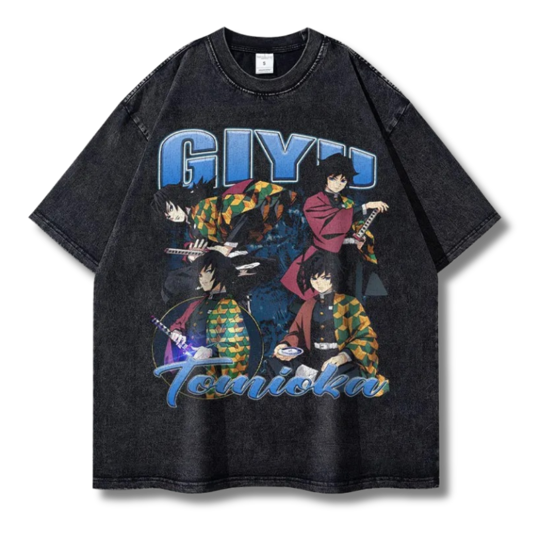 Demon Slayer "Giyu" Washed Tee - Kakkoe.com - #tag1# - #tag2# - #tag3# - #tag4#