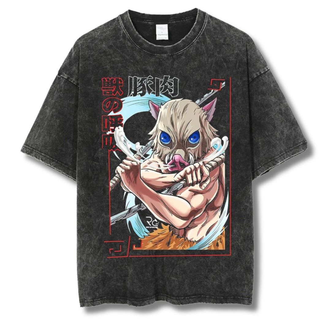 Demon Slayer "Inosuke II" Washed Tee - Kakkoe.com - #tag1# - #tag2# - #tag3# - #tag4#