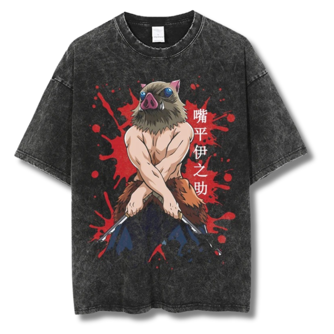 Demon Slayer "Inosuke I" Washed Tee - Kakkoe.com - #tag1# - #tag2# - #tag3# - #tag4#