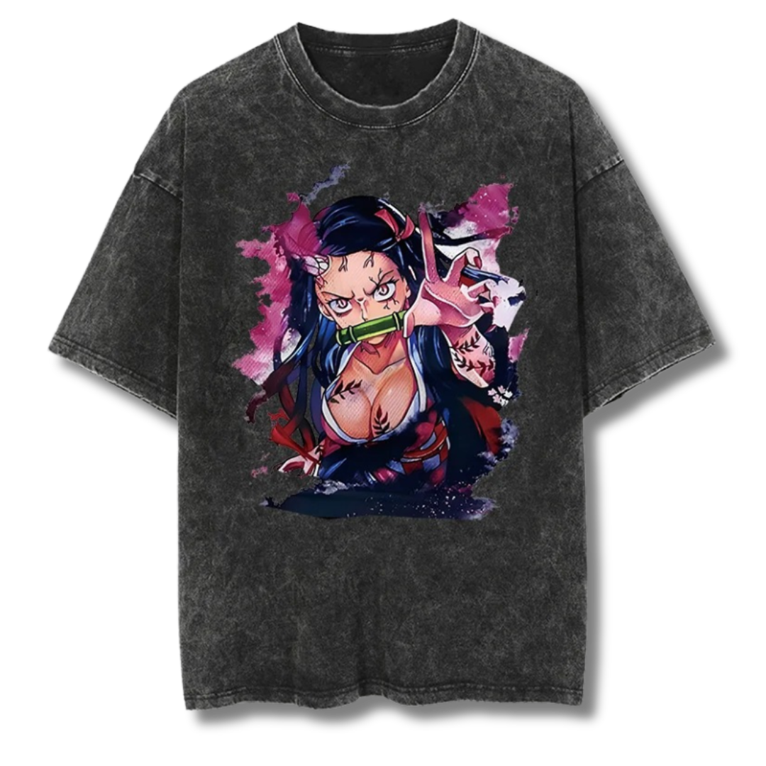 Demon Slayer "Nezuko I" Washed Tee - Kakkoe.com - #tag1# - #tag2# - #tag3# - #tag4#