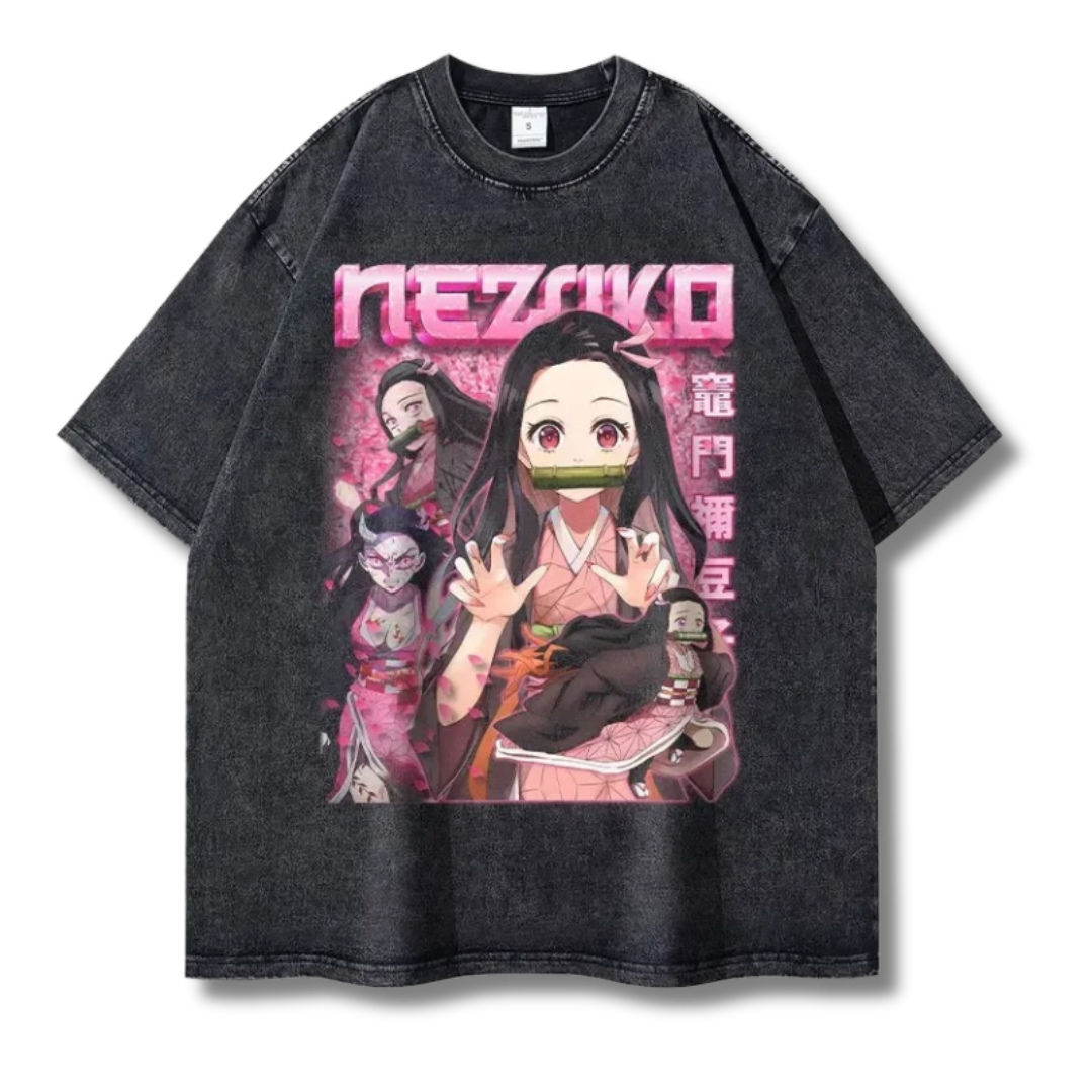 Demon Slayer "Nezuko" Washed Tee - Kakkoe.com - #tag1# - #tag2# - #tag3# - #tag4#