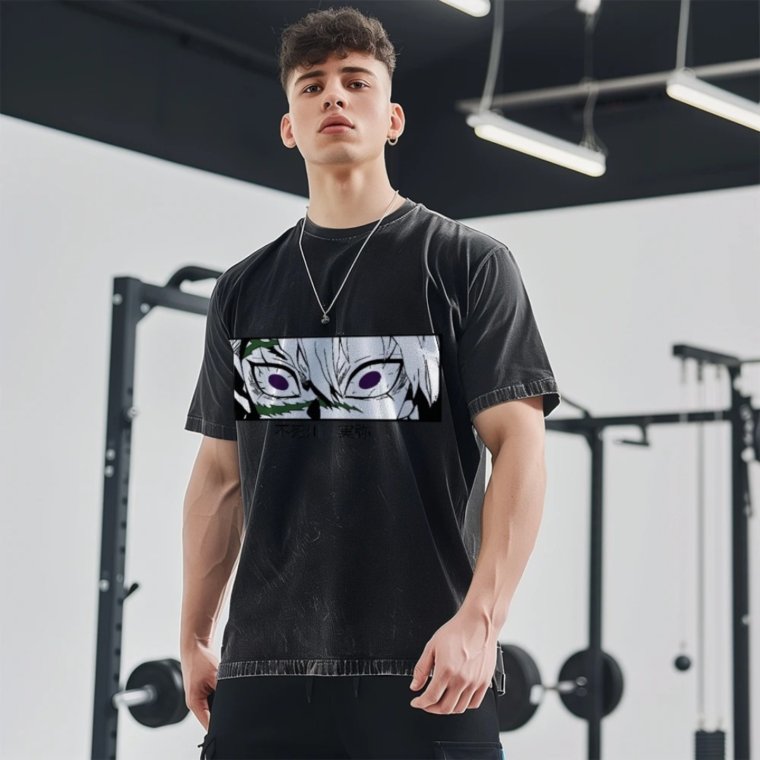 Demon Slayer "Sanemi Shinazugawa" Oversize Washed Tee - Kakkoe.com - #tag1# - #tag2# - #tag3# - #tag4#