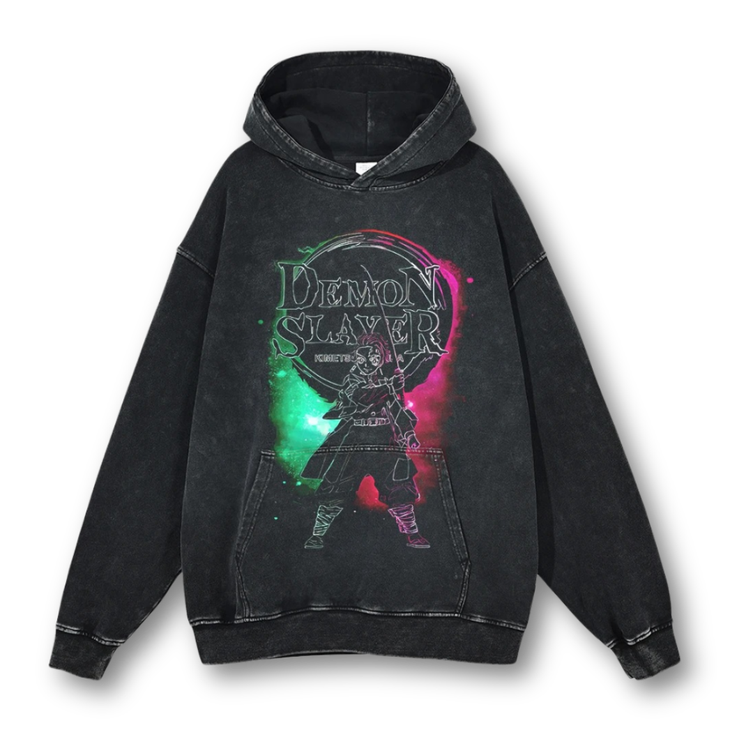 Demon Slayer "Tanjiro I" Washed Hoodie - Kakkoe.com - #tag1# - #tag2# - #tag3# - #tag4#