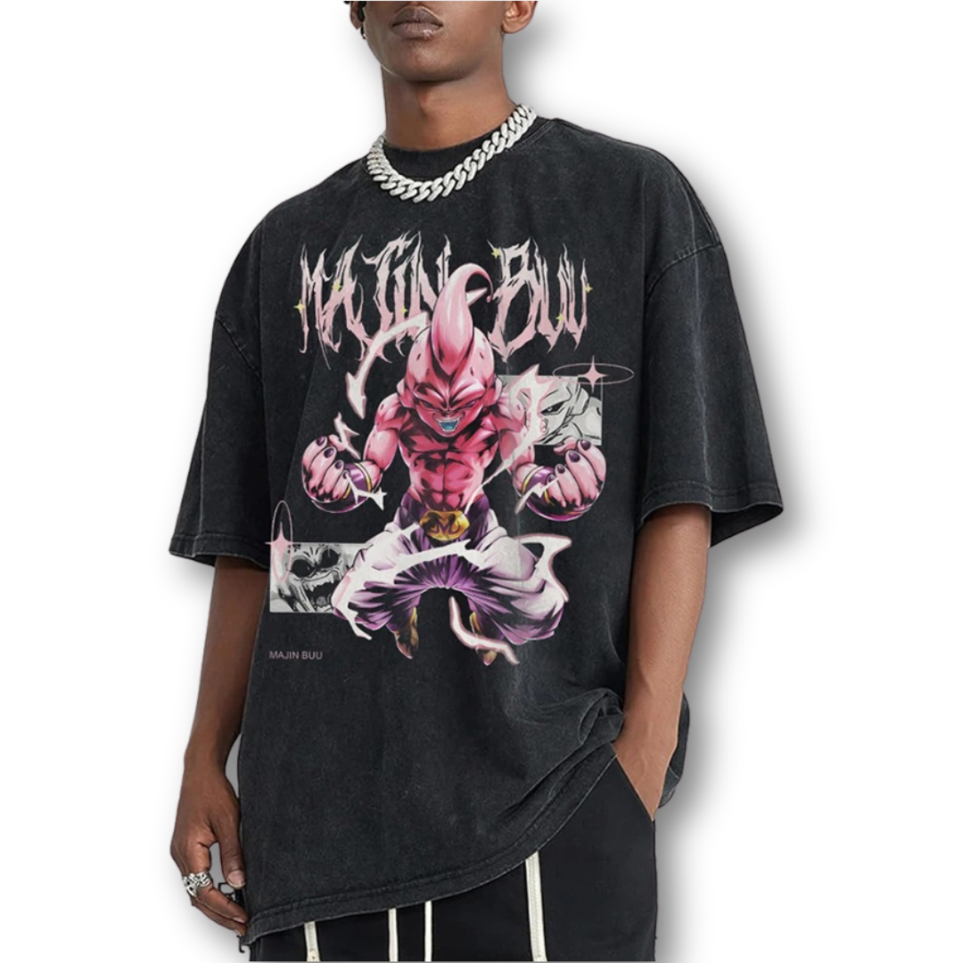 Dragon Ball "Majin Boo" Oversize Washed Tee - Kakkoe.com - #tag1# - #tag2# - #tag3# - #tag4#