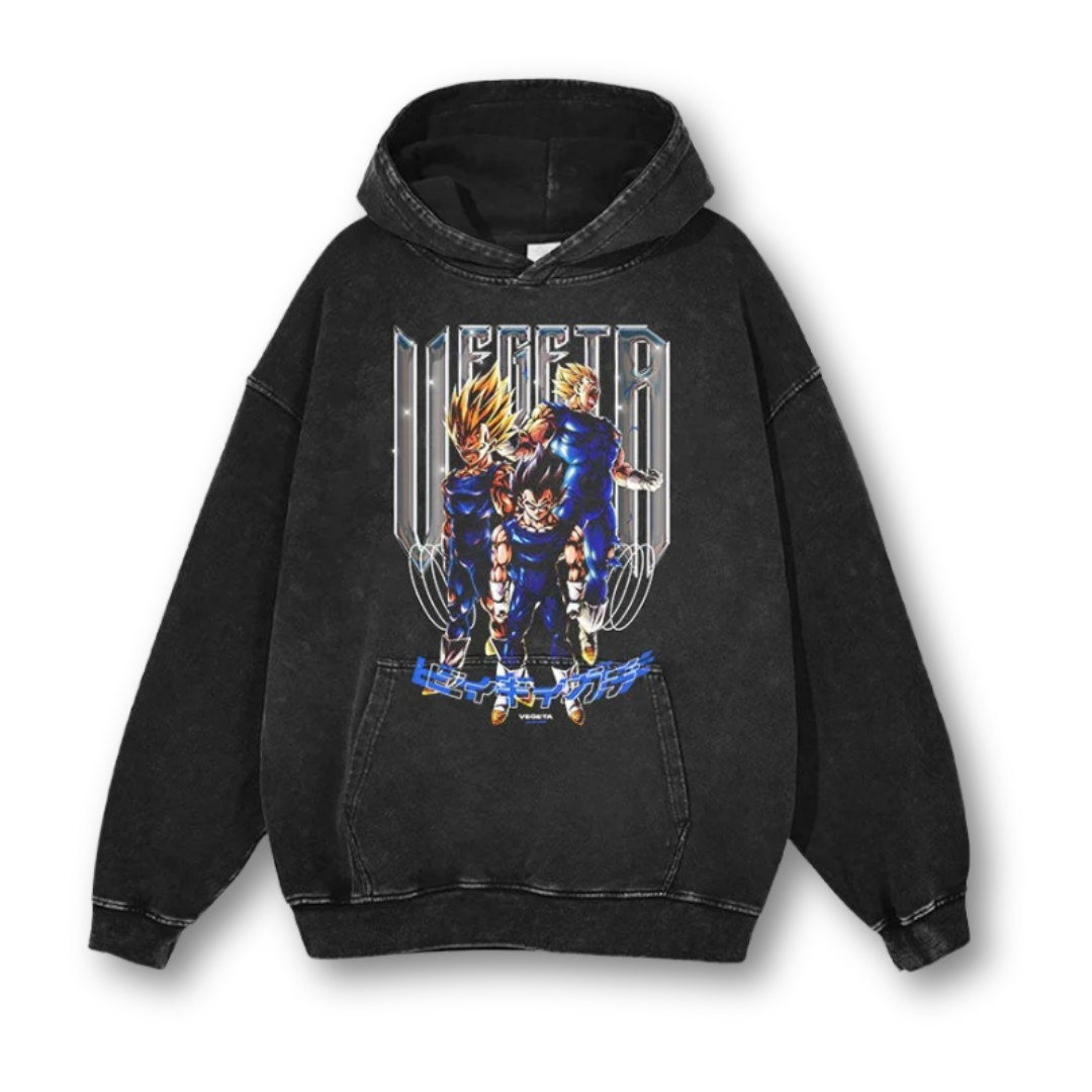 Dragon Ball "Vegeta" Washed Hoodie - Kakkoe.com - #tag1# - #tag2# - #tag3# - #tag4#