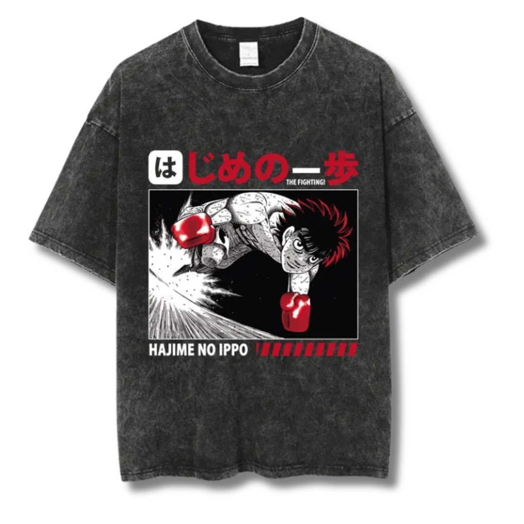 Hajime No Ippo "Makunouchi Ippo II" Washed Tee - Kakkoe.com - #tag1# - #tag2# - #tag3# - #tag4#
