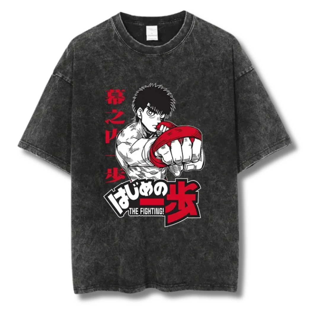 Hajime No Ippo "Makunouchi Ippo" Washed Tee - Kakkoe.com - #tag1# - #tag2# - #tag3# - #tag4#