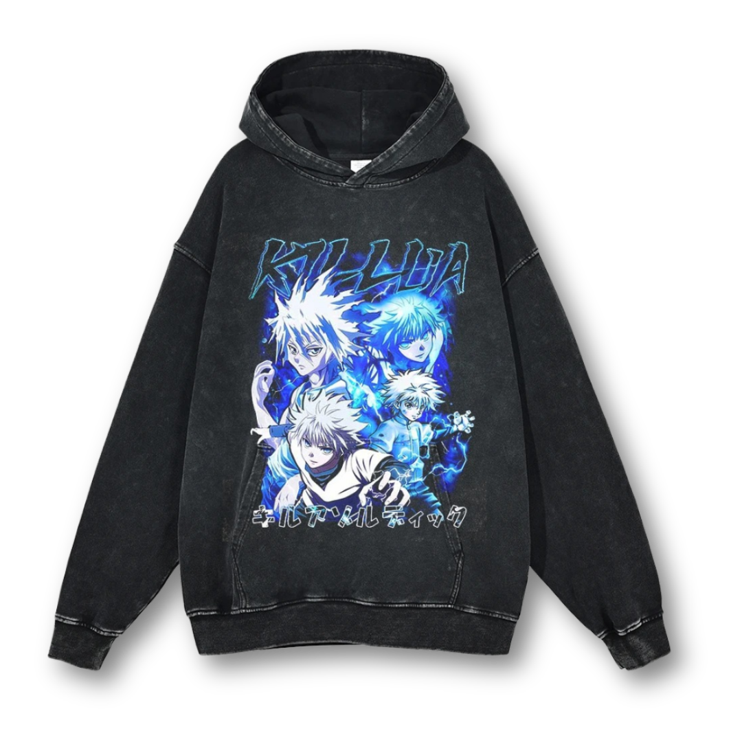 Hunter X Hunter "Killua III" Washed Hoodie - Kakkoe.com - #tag1# - #tag2# - #tag3# - #tag4#