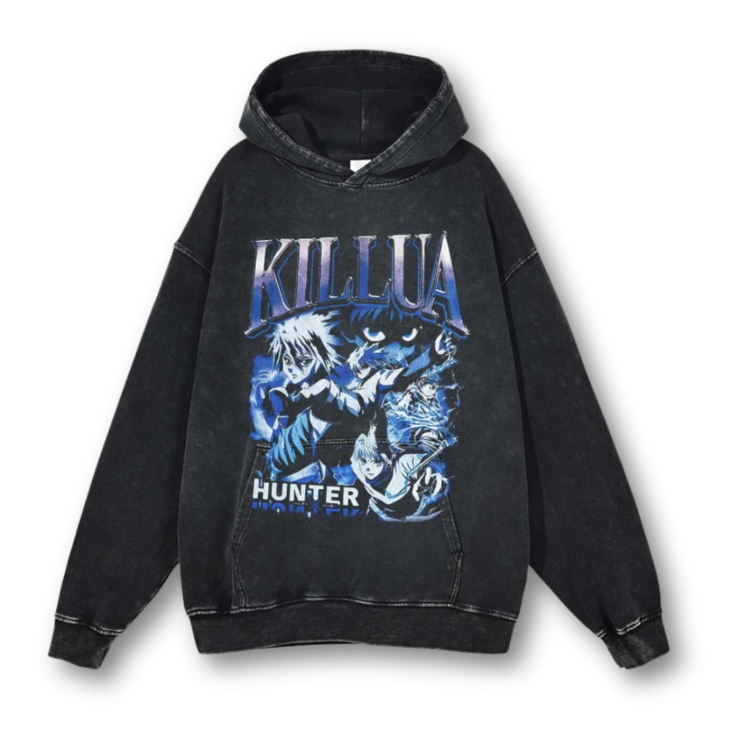 Hunter X Hunter "Killua II" Washed Hoodie - Kakkoe.com - #tag1# - #tag2# - #tag3# - #tag4#