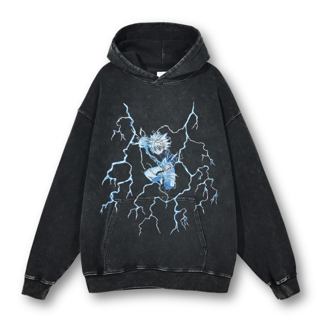 Hunter X Hunter "Killua IV" Washed Hoodie - Kakkoe.com - #tag1# - #tag2# - #tag3# - #tag4#
