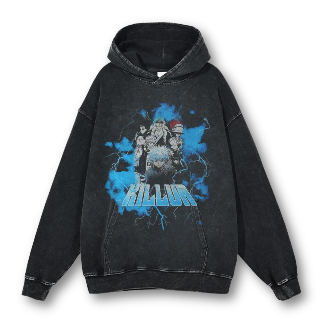 Hunter X Hunter "Killua" Washed Hoodie - Kakkoe.com - #tag1# - #tag2# - #tag3# - #tag4#