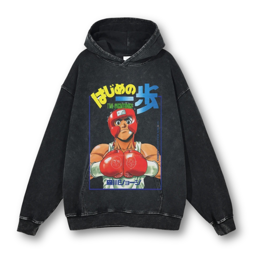 Ippo "Ippo Makunouchi III" Washed Hoodie - Kakkoe.com - #tag1# - #tag2# - #tag3# - #tag4#