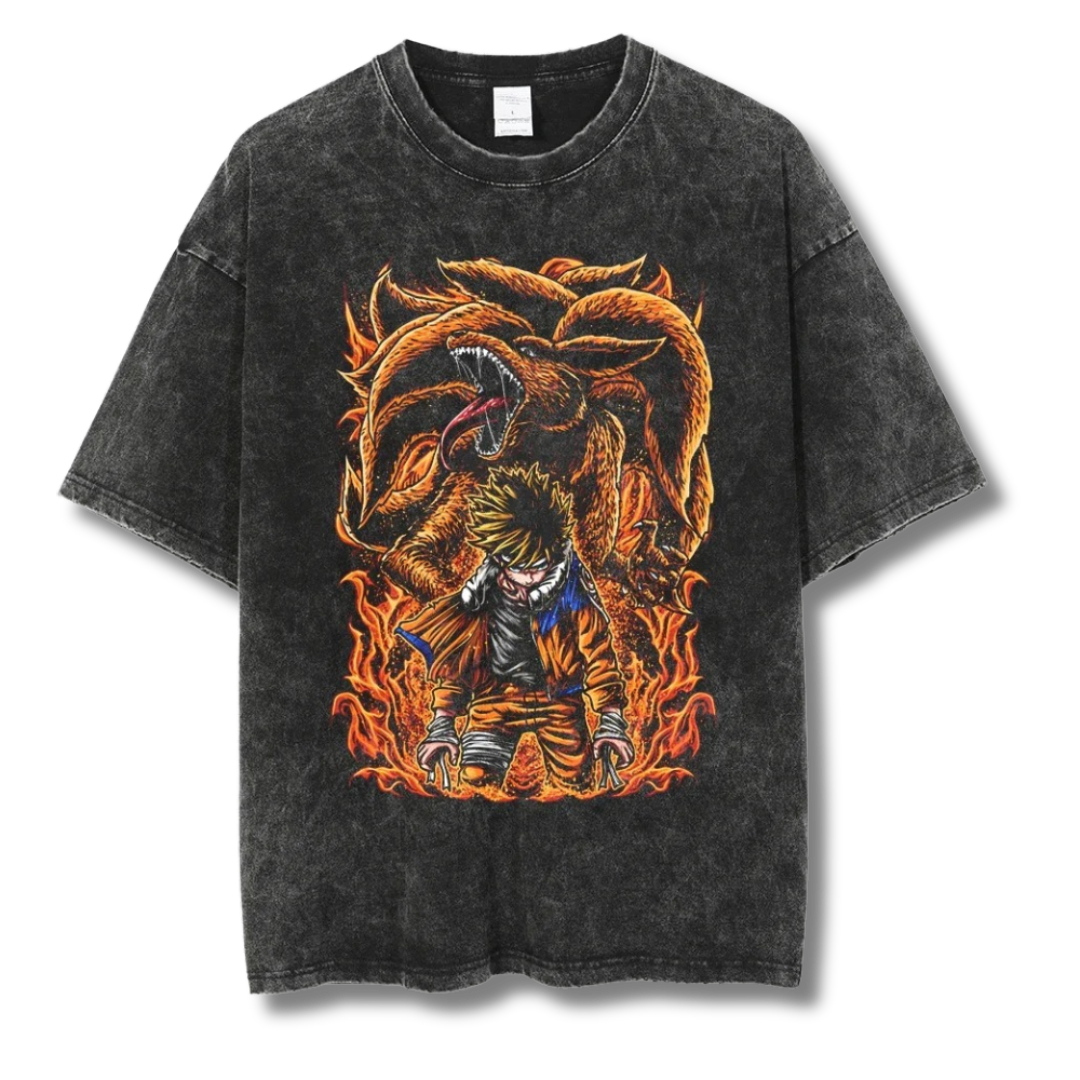 Naruto "Jinchuriki" Washed Tee - Kakkoe.com - #tag1# - #tag2# - #tag3# - #tag4#