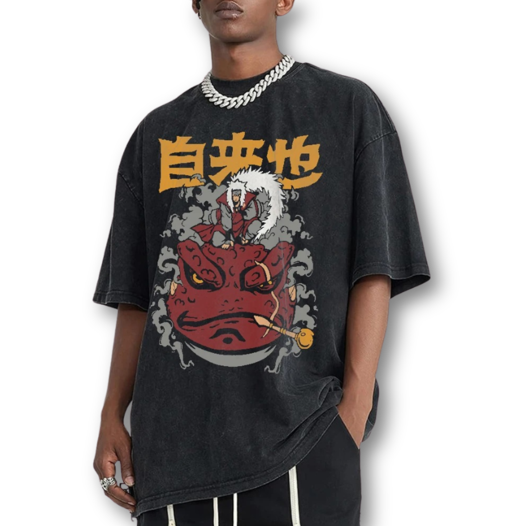 Naruto "Jiraya" Oversize Washed Tee - Kakkoe.com - #tag1# - #tag2# - #tag3# - #tag4#