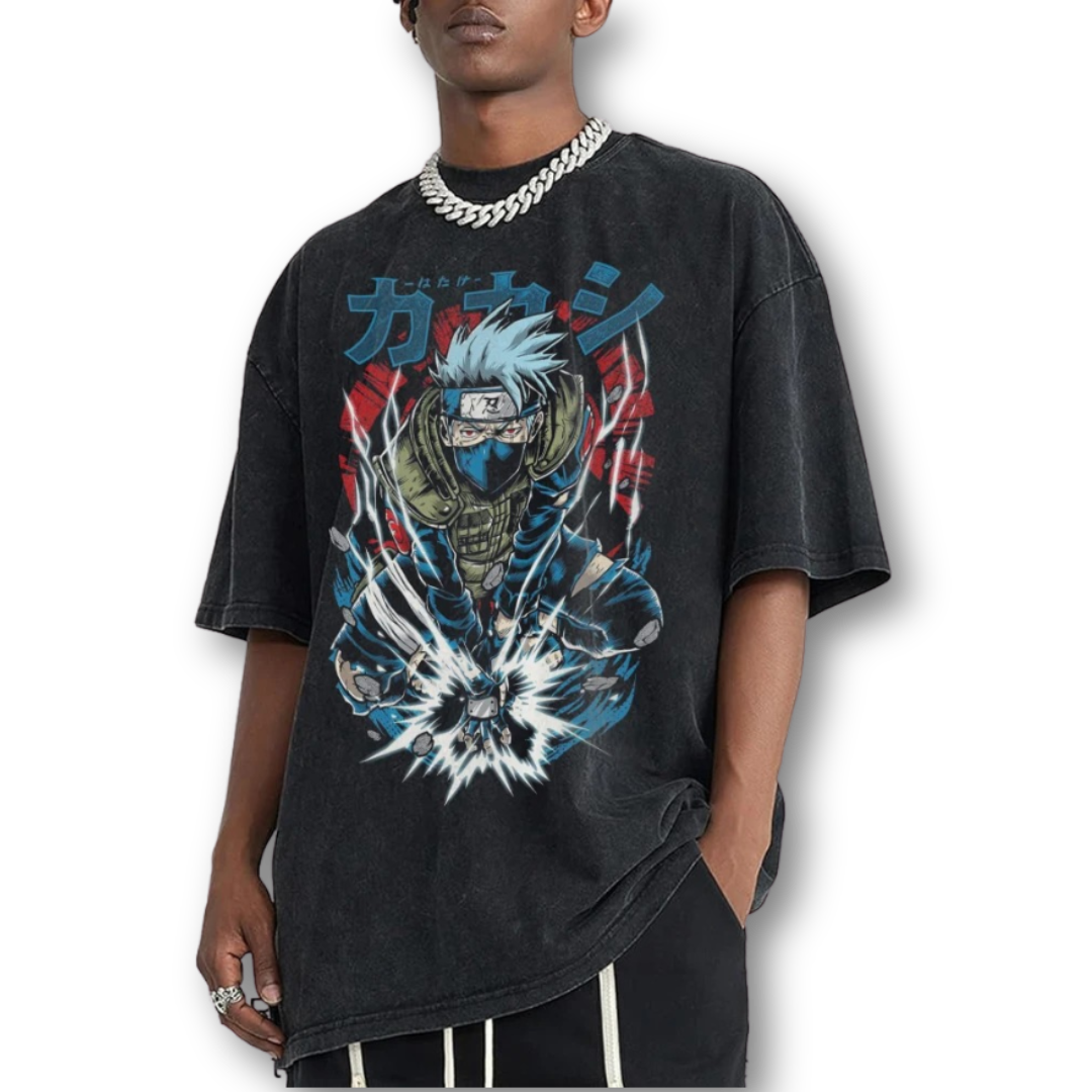 Naruto "Kakashi" Oversize Washed Tee - Kakkoe.com - #tag1# - #tag2# - #tag3# - #tag4#