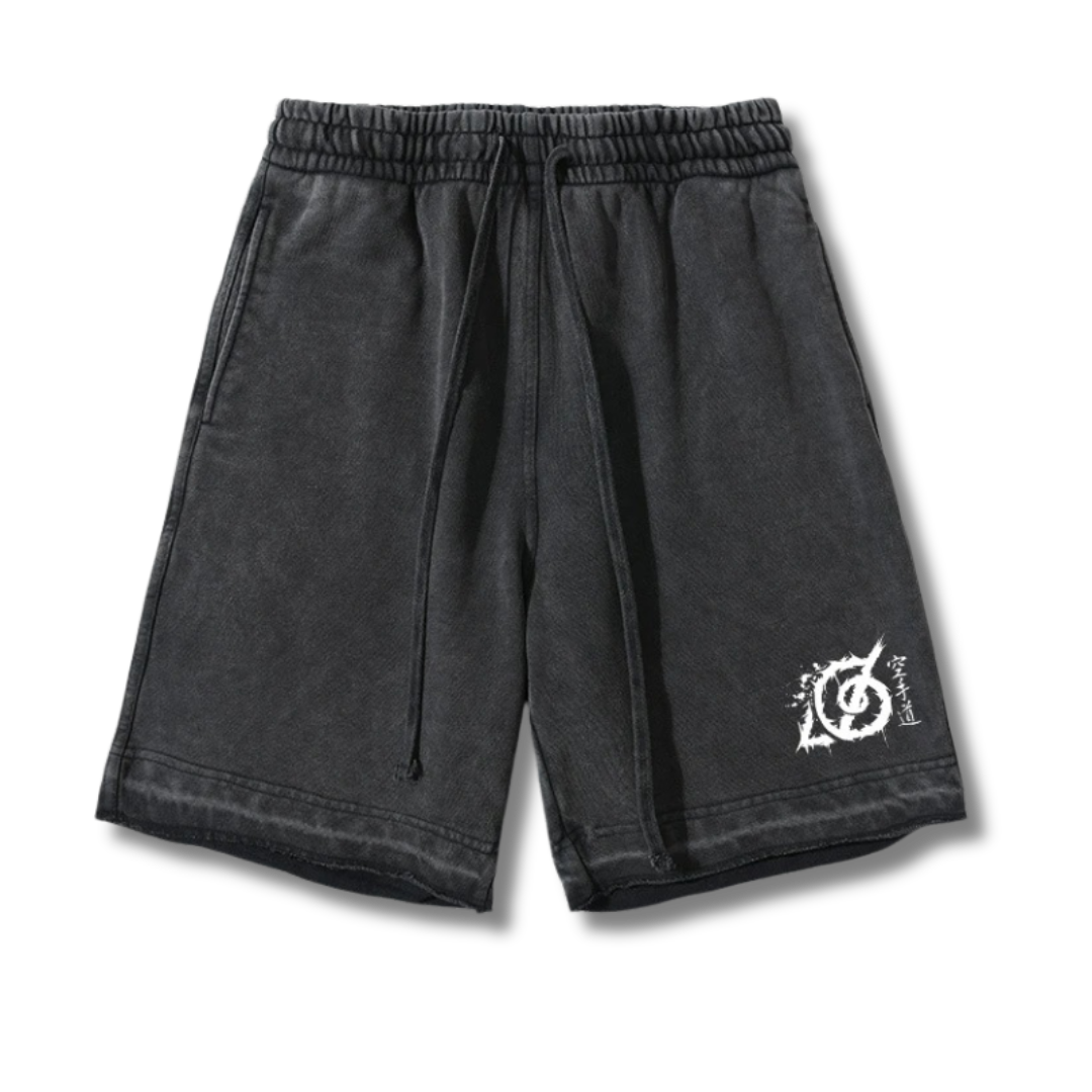 Naruto "Leaf Village Symbol" Washed Shorts - Kakkoe.com - #tag1# - #tag2# - #tag3# - #tag4#