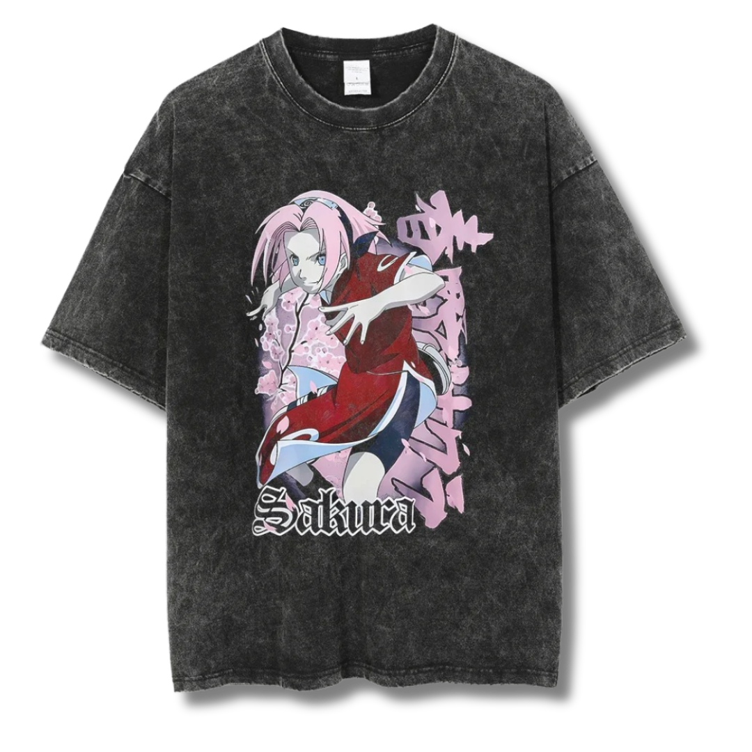 Naruto "Sakura" Washed Tee - Kakkoe.com - #tag1# - #tag2# - #tag3# - #tag4#