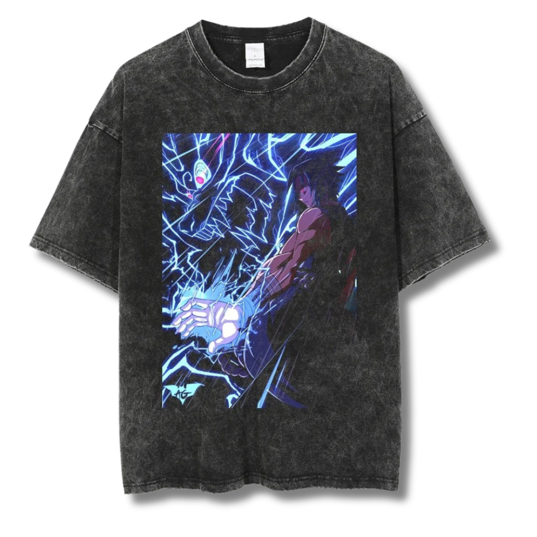 Naruto "Sasuke Kirin Jutsu" Washed Tee - Kakkoe.com - #tag1# - #tag2# - #tag3# - #tag4#