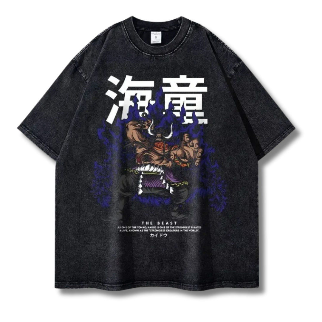 One Piece "Kaido" Washed Tee - Kakkoe.com - #tag1# - #tag2# - #tag3# - #tag4#