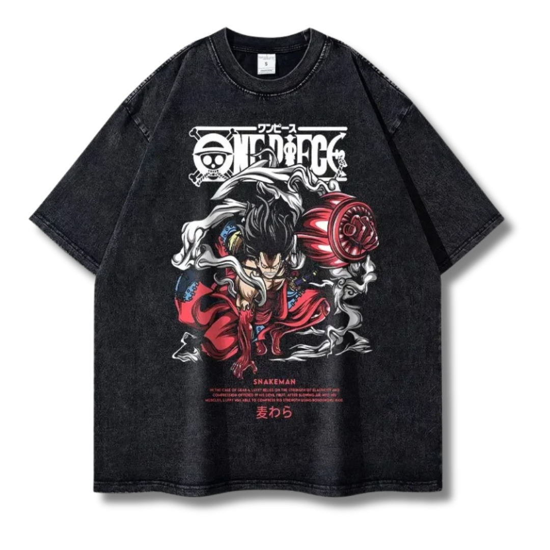 One Piece "Luffy Gear 4th" Washed Tee - Kakkoe.com - #tag1# - #tag2# - #tag3# - #tag4#