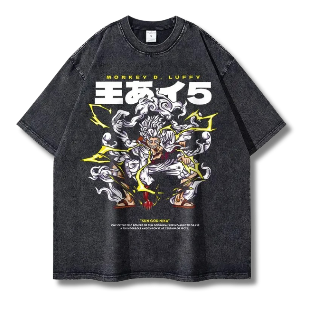 One Piece "Luffy Gear 5th" Washed Tee - Kakkoe.com - #tag1# - #tag2# - #tag3# - #tag4#
