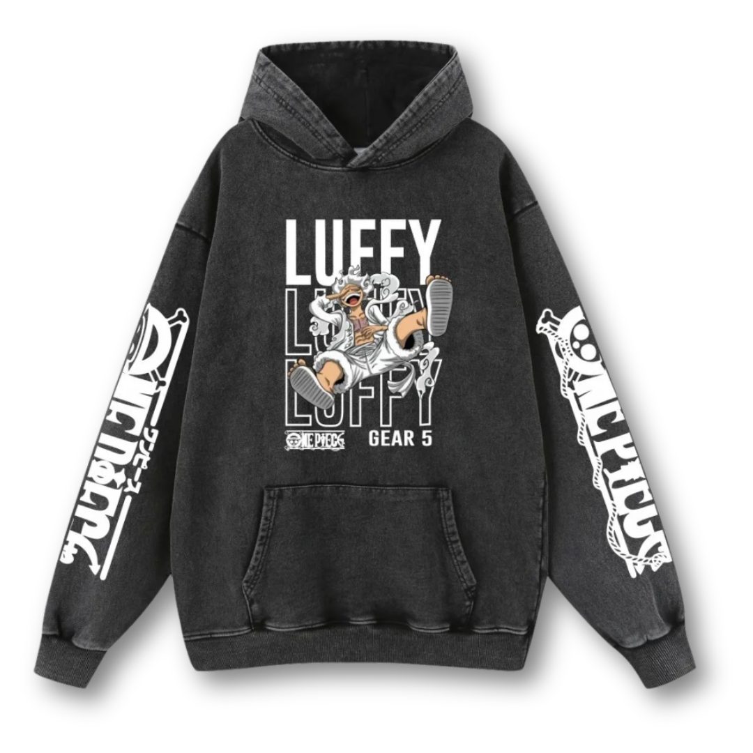 One Piece "Luffy Gear Five II" Washed Hoodie - Kakkoe.com - #tag1# - #tag2# - #tag3# - #tag4#